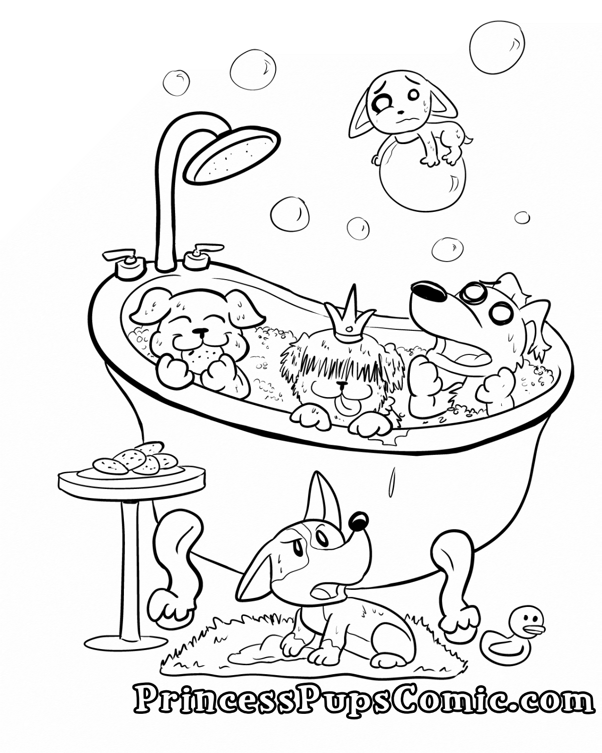 take a bath coloring page