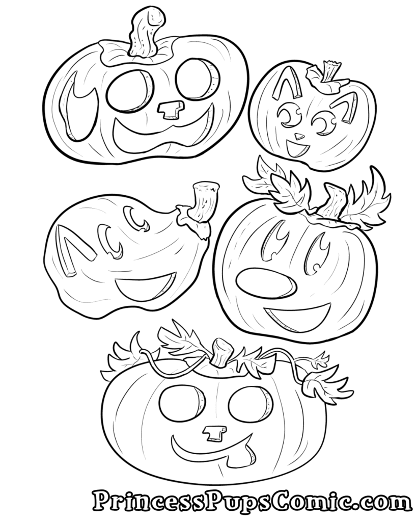 Pumpkin Coloring Pals Princess Pups pumpkin-coloring-pals-princess-pups