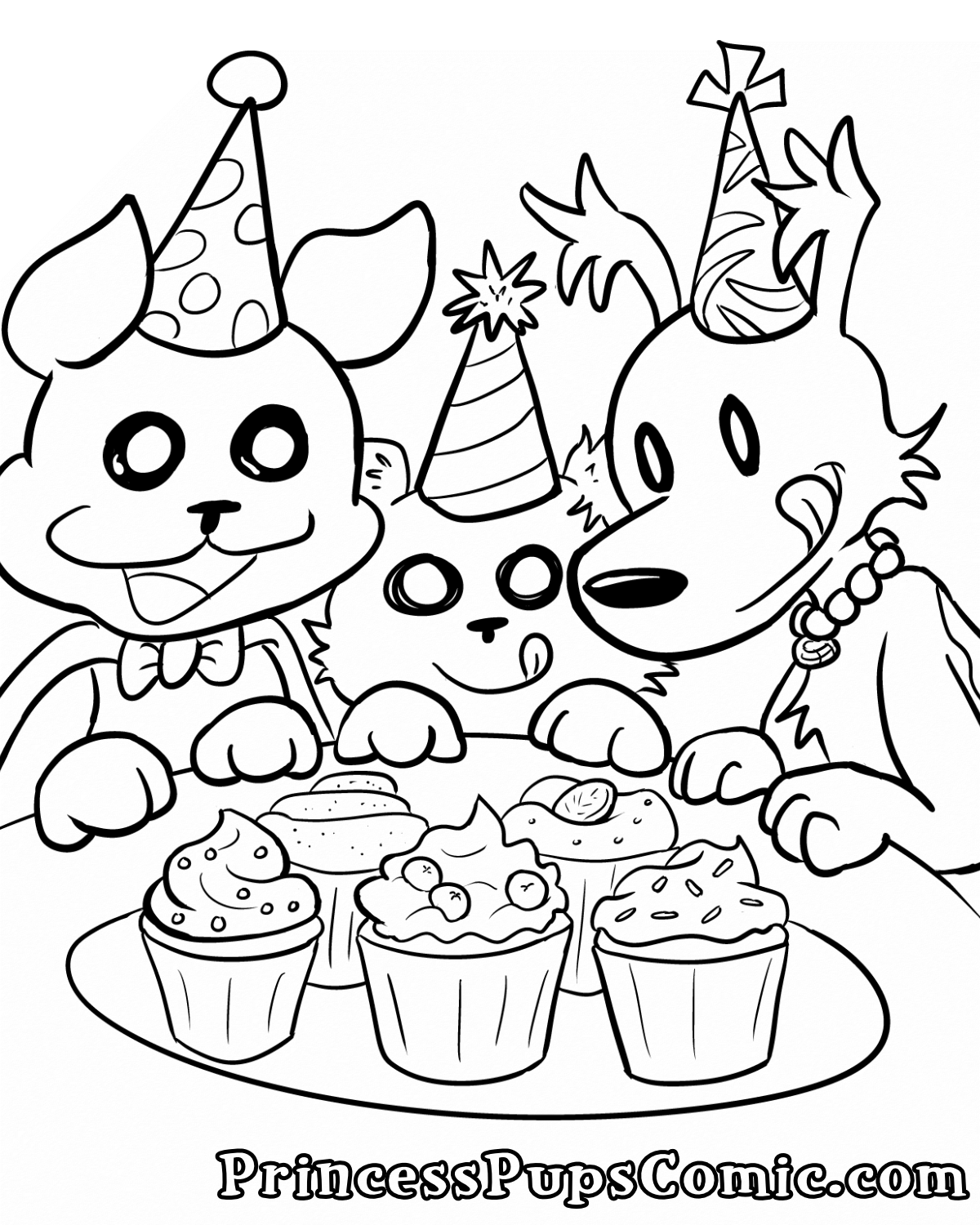 Birthday Coloring Party Princess Pups
